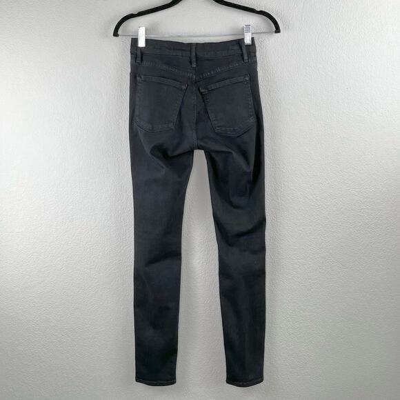 Frame Le Skinny de Jeanne Black Distressed Noir Low Rise Skinny Denim Jeans 24 - Picture 16 of 16